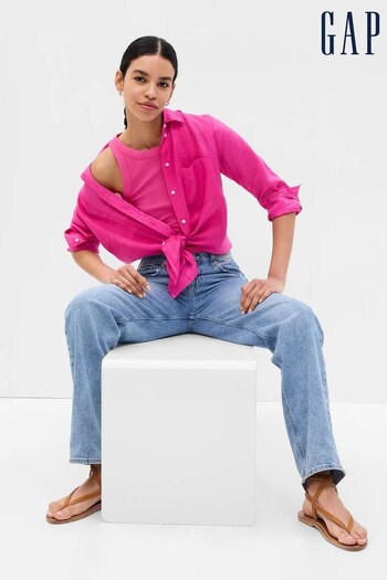 Gap Pink Linen Boyfriend Shirt (K56936) | £45