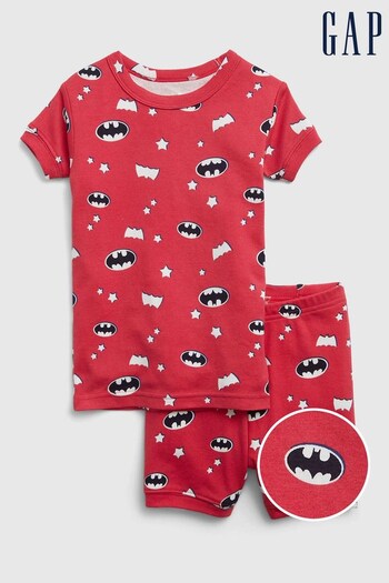 Gap Red Organic Cotton Batman Short Sleeve Pyjama Shorts Set (K57016) | £20