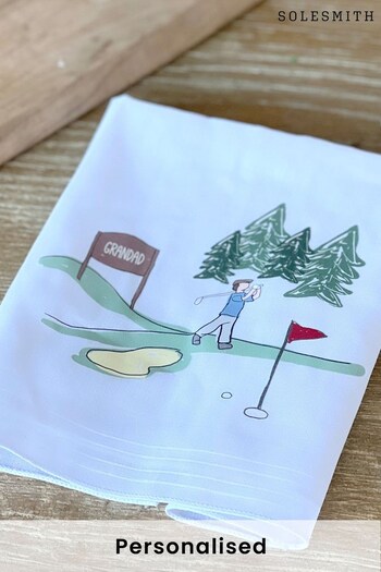 Personalised Golf Scene Handkerchief by Solesmith (K57129) | £15