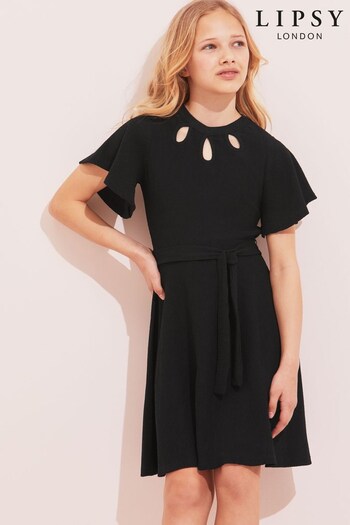 Lipsy Black Angel Sleeve Dress (K57216) | £24 - £32
