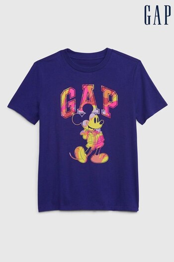 Gap Navy Disney Mickey Mouse Crew Neck T-Shirt (K57356) | £12