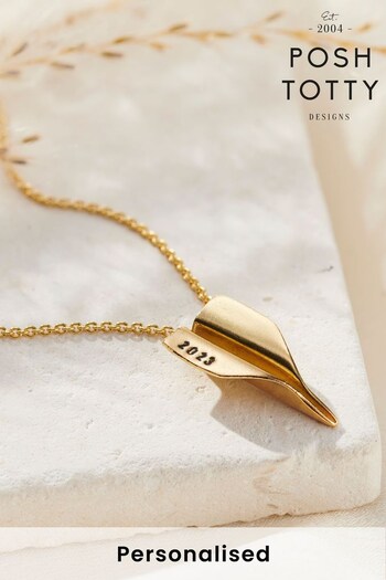 Personalised Paper Plane Necklace by Posh Totty (K57452) | £65