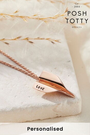 Personalised Paper Plane Necklace by Posh Totty (K57453) | £65