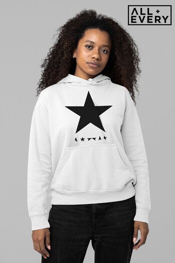 All + Every White David Bowie Blackstar Album Cover Music Women's Hooded Sweatshirt (K57491) | £36