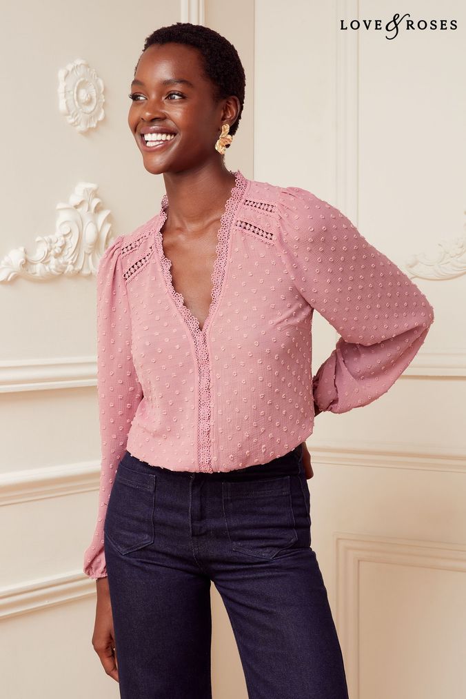 Pink puff sleeve hotsell blouse