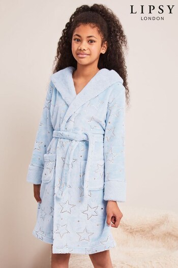 Lipsy Blue Cosy Fleece Dressing Gown (K57725) | £26 - £34