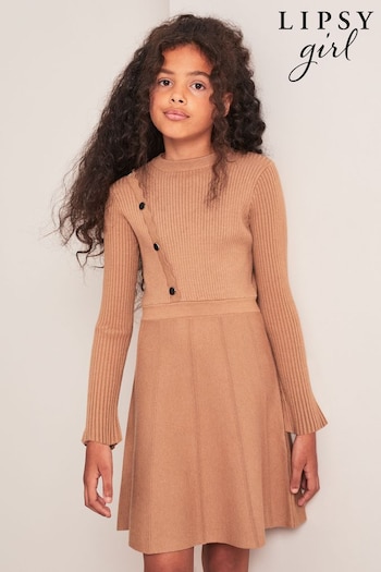 Lipsy Camel Knitted Dress (K57732) | £38 - £46