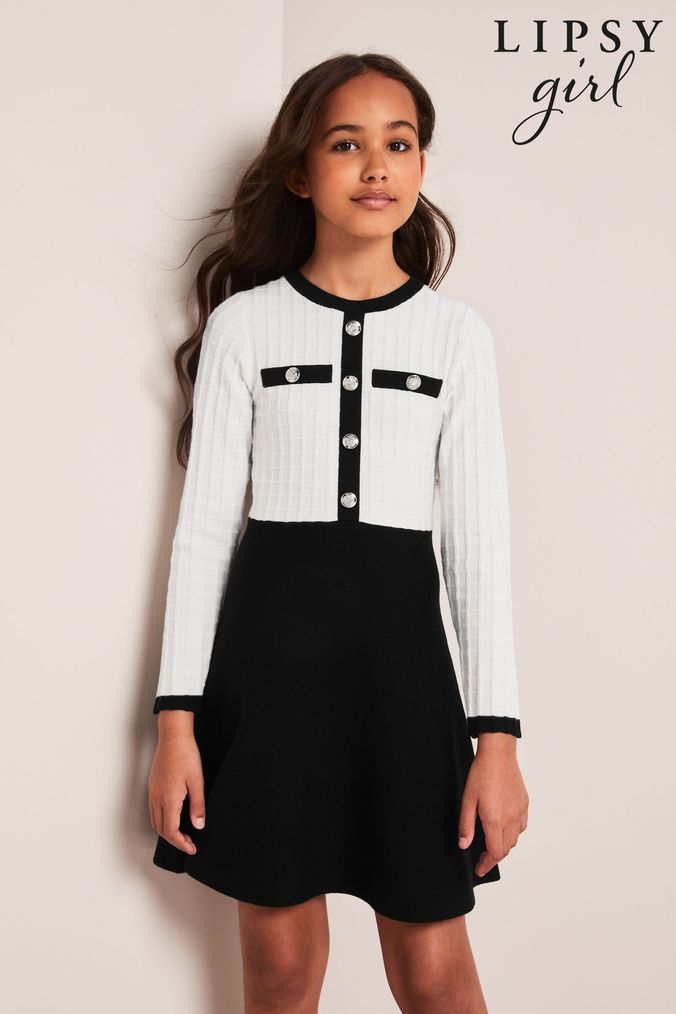 Girls dresses cheap black and white