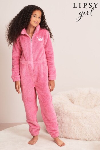 Lipsy Pink Cosy Half Zip All-In-One (5-16yrs) (K57766) | £26 - £34