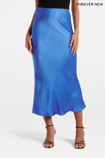 Forever New Blue Portia Bias Midi Skirt (K57881) | £50