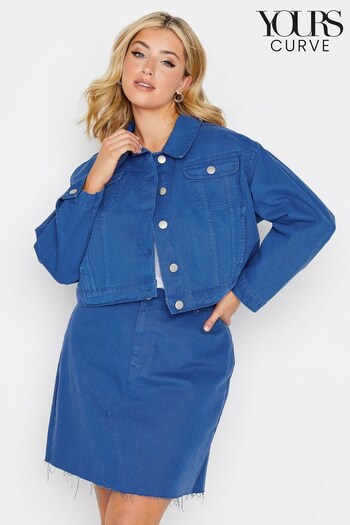 Yours Curve Blue Cropped Jacket (K57900) | £33