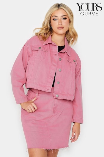 Yours Curve Pink Cropped Jacket (K57901) | £33