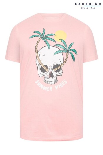 BadRhino Big & Tall Pink Graphic Print T-Shirt (K57931) | £19