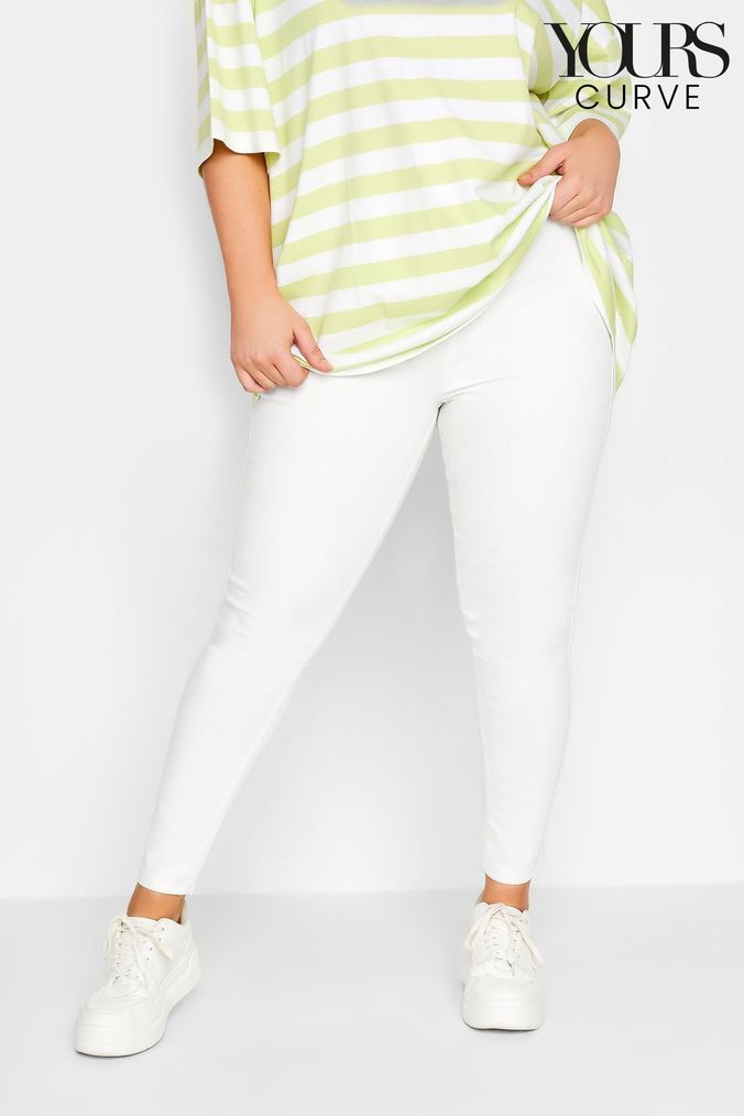 Plus size white jeans uk on sale