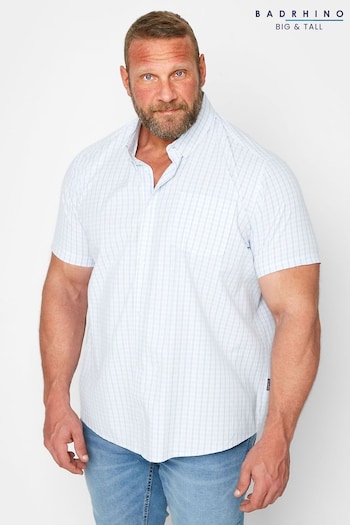 BadRhino Big & Tall Blue Short Sleeve Check Shirt (K57986) | £28