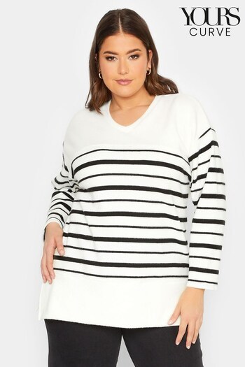 Yours Curve White Luxury Tunic Jumper (K58031) | £33