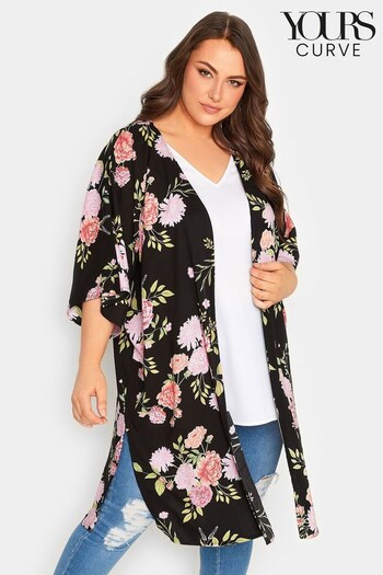 Yours Curve Black Longline Duster Cover Up (K58037) | £24