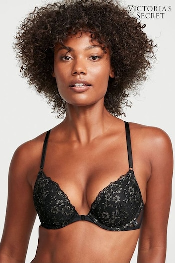 Victoria's Secret Black Posey Lace Lace T-Shirt Push Up Bra (K58264) | £35