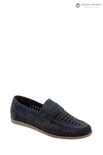 Frank Wright Blue Men's Leather Loafers (K58803) | £55