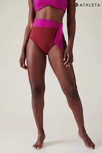 Athleta Red Alicia Keys Daybreak High Waist Tie Bikini Bottoms (K59070) | £40