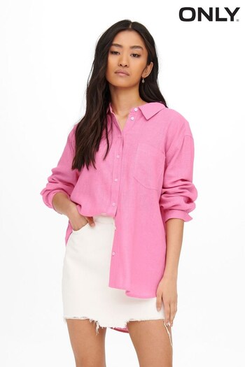 ONLY Hot Pink Linen Blend Shirt (K59231) | £32