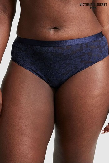 Victoria's Secret PINK Midnight Navy Blue Tossed Floral Lace Cheekster Knickers (K59438) | £9