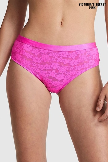 Victoria's Secret PINK Pink Berry Tossed Floral Lace Cheekster Knickers (K59440) | £9