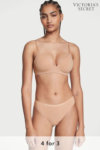 Victoria's Secret Sweet Praline Nude Smooth Seamless Thong Knickers (K59452) | £9