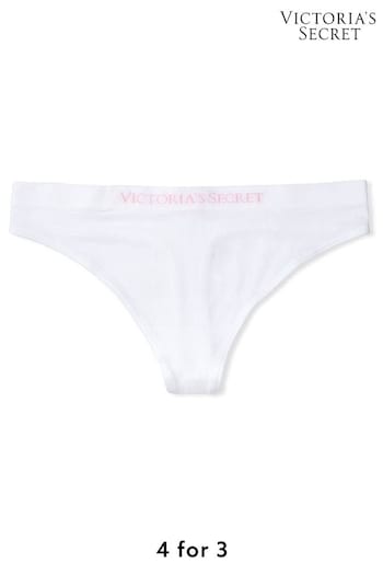 Victoria's Secret White Seamless Thong Knickers (K59454) | £9