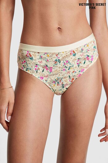 Victoria's Secret PINK Cream Floral Tossed Floral Lace Cheekster Knickers (K59458) | £9