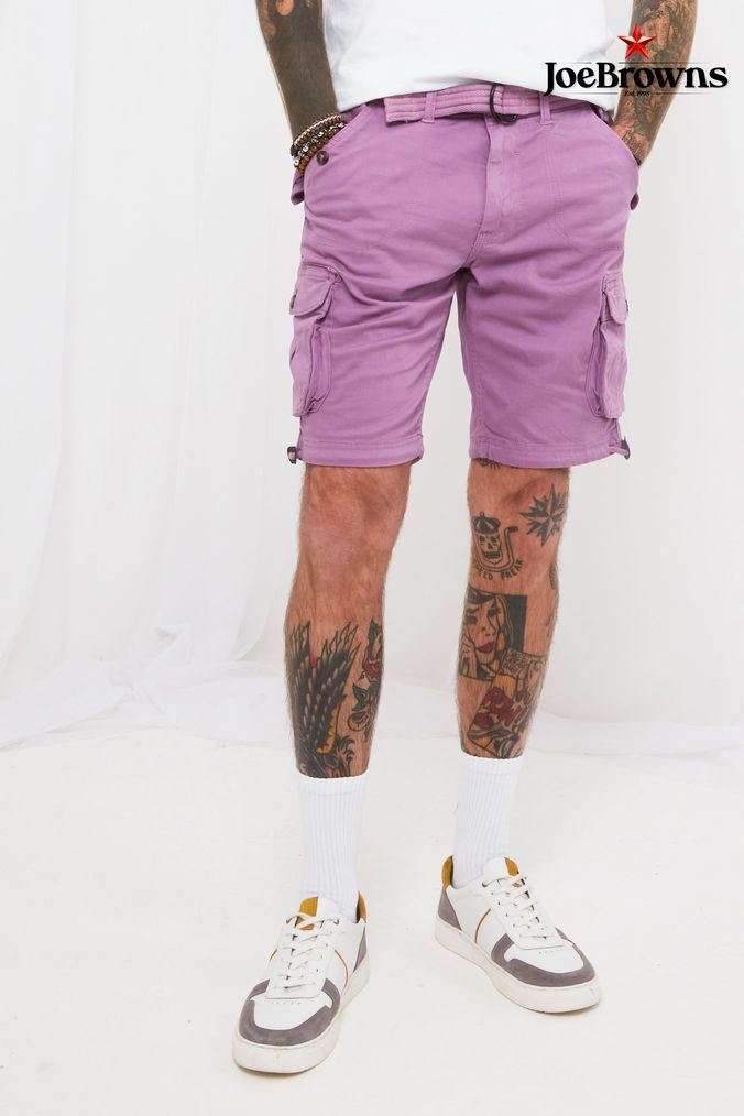 Buy Men s Purple Cargo Shorts Online Next UK