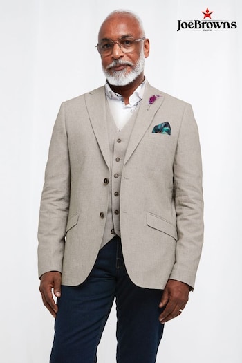 Joe Browns Neutral Stand Out Linen Mix Summer Blazer (K59483) | £115