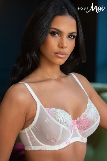 Pour Moi White/Pink Fuller Cup St Tropez Full Cup Bra (K59675) | £28