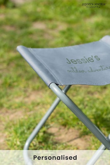 Personalised Grey Camping Stool by Jonny's Sister (K59731) | £25