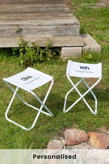 Personalised Set of Two Grey Camping Stools by Jonny's Sister (K59732) | £45