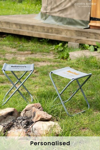 Personalised Set of Two Grey Camping Stools by Jonny's Sister (K59733) | £45