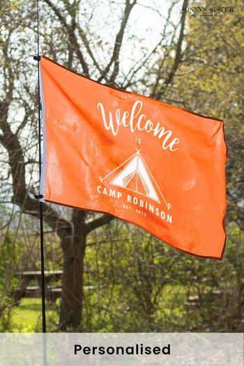 Personalised Orange Camping Flag with Pole and Toggles by Jonny's Sister (K59745) | £51