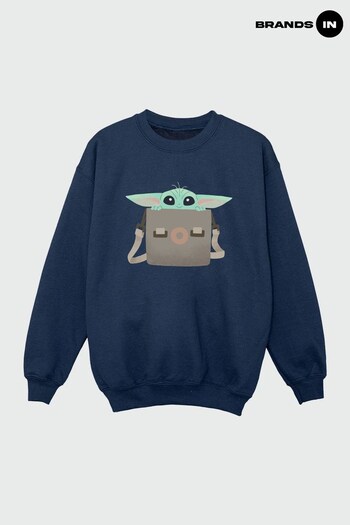 Brands In Navy Star Wars The Mandalorian Grogu Boys Navy Sweatshirt by Brands In (K59758) | £24