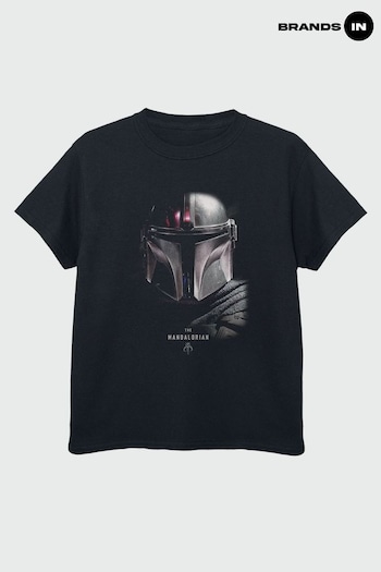 Brands In Black Star Wars The Mandalorian Poster Boys Black T-Shirt by Brands In (K59763) | £18