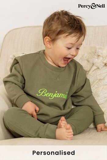 Personalised Neon Embroidered Sustainably Made Tracksuit for Kids by Percy & Nell (K59806) | £40