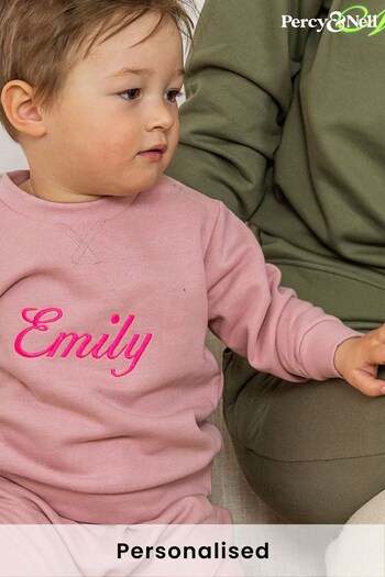 Personalised Neon Embroidered Sustainably Made Tracksuit for Kids by Percy & Nell (K59808) | £40