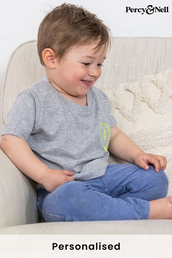 Personalised Balloon Number or Initial embroidered T-Shirt for Younger Kids by Percy & Nell (K59823) | £20