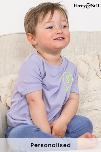 Personalised Balloon Number or Initial embroidered T-Shirt for Older Kids by Percy & Nell (K59827) | £20