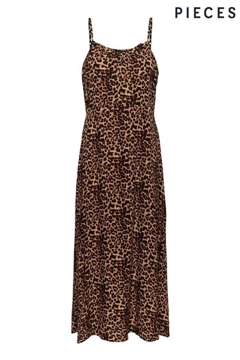 PIECES Leopard Floral Print Dress (K59932) | £32