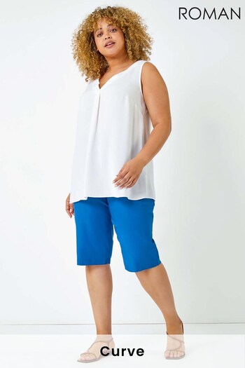 Roman Blue Curve Knee Length Stretch Shorts (K60058) | £22
