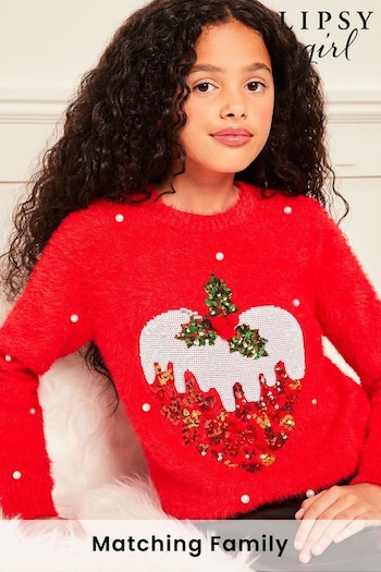 Lipsy Red Knitted Christmas Jumper (K60279) | £24 - £32