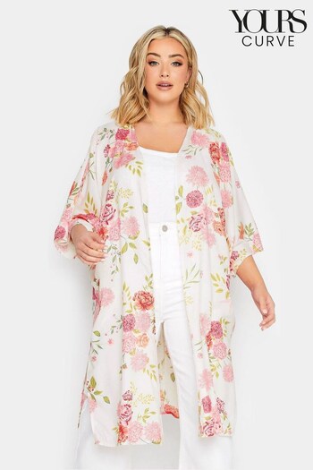 Yours Curve White Longline Duster Cover Up (K60338) | £27