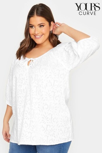 Yours Curve White Boho Top (K60345) | £27