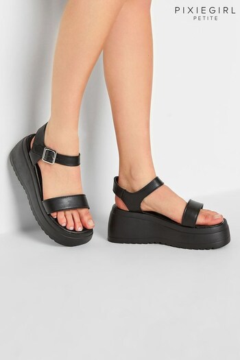 PixieGirl Petite Black Chunky Wedge Sandal (K60477) | £38