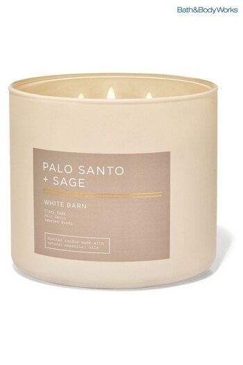 Bath & Body Works Palo Santo And Sage Raspberries & Whipped Vanilla 3-Wick Candle 14.5 oz / 411 g (K60629) | £29.50